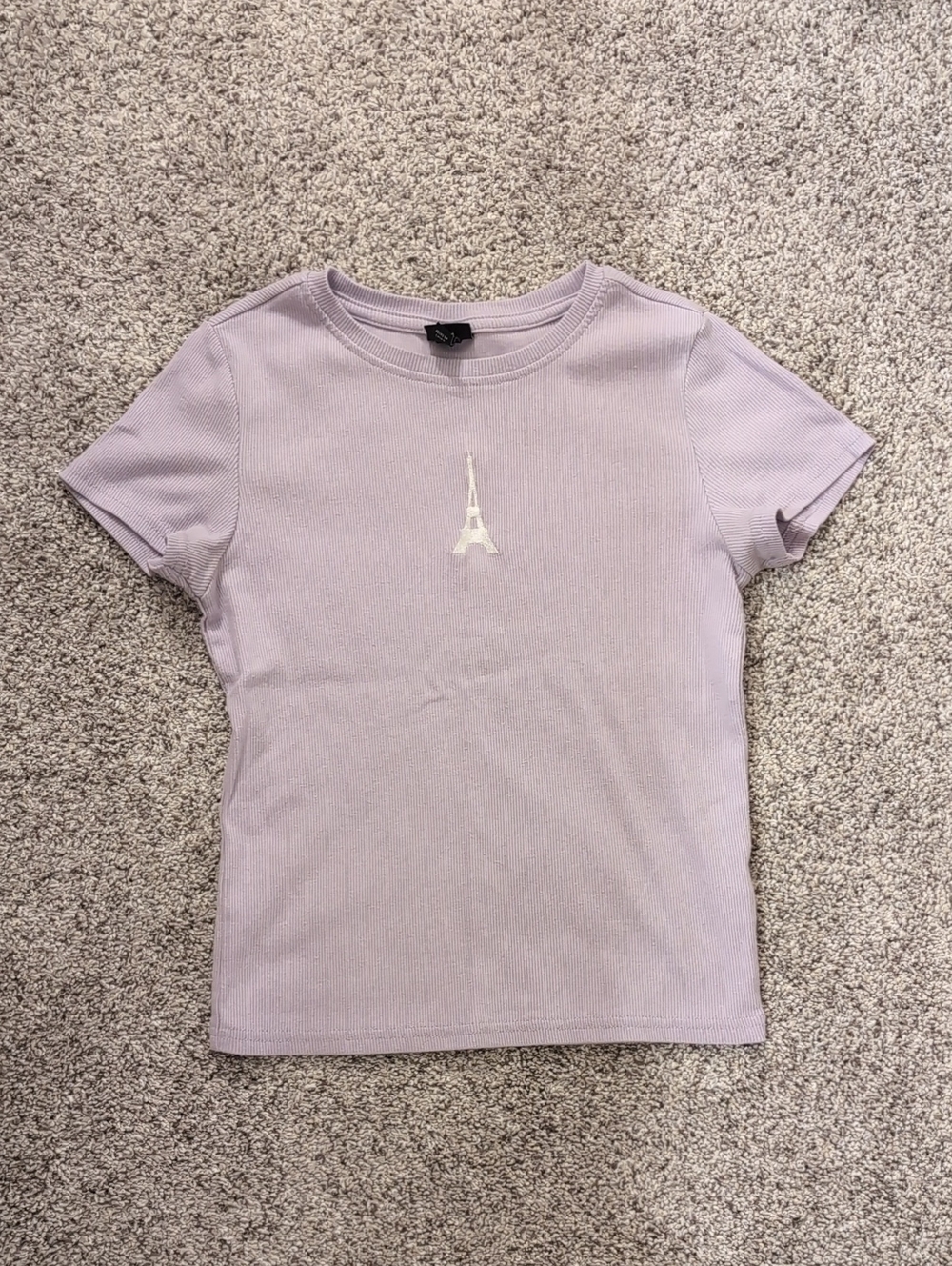 Girl's Art Class Lilac Tee with Eiffel Tower Embellishment (L 10/12)